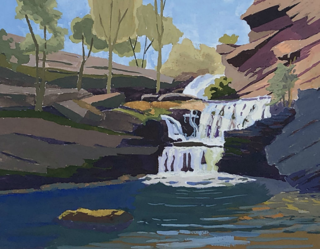 Color study of Indian Ladder Falls