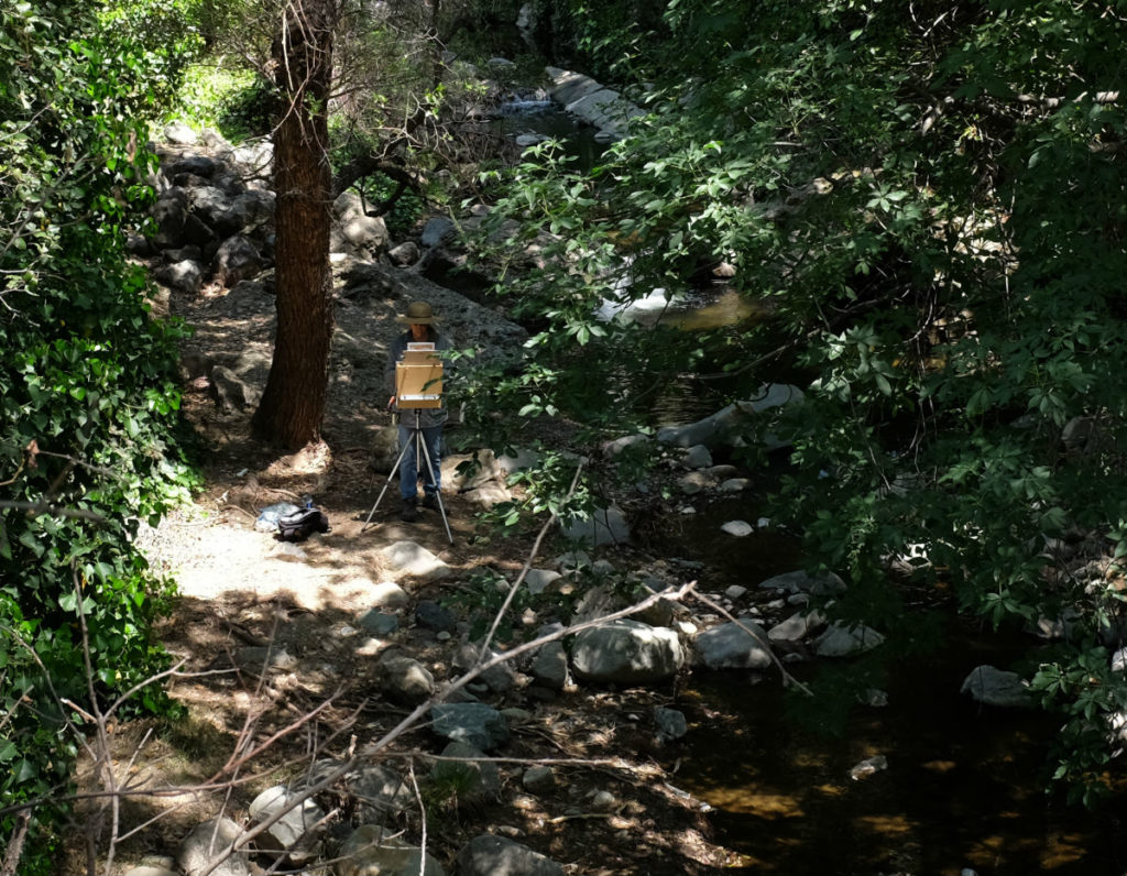 Leslie painting by Penitencia Creek