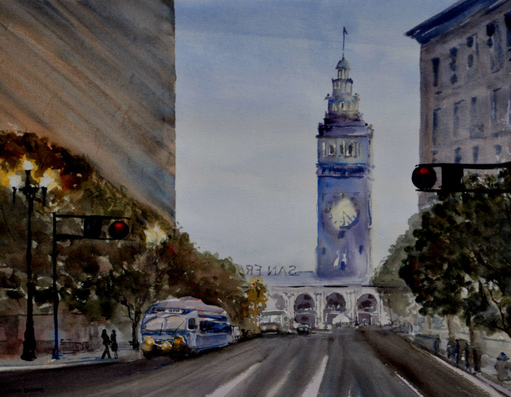 Ferry Building San Francisco with Muni F Line in the foreground