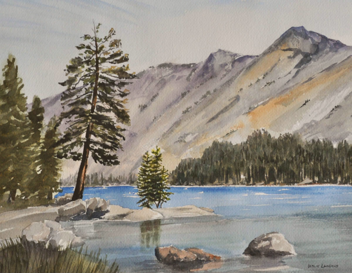 Watercolor of Teneya Lake Yosemite