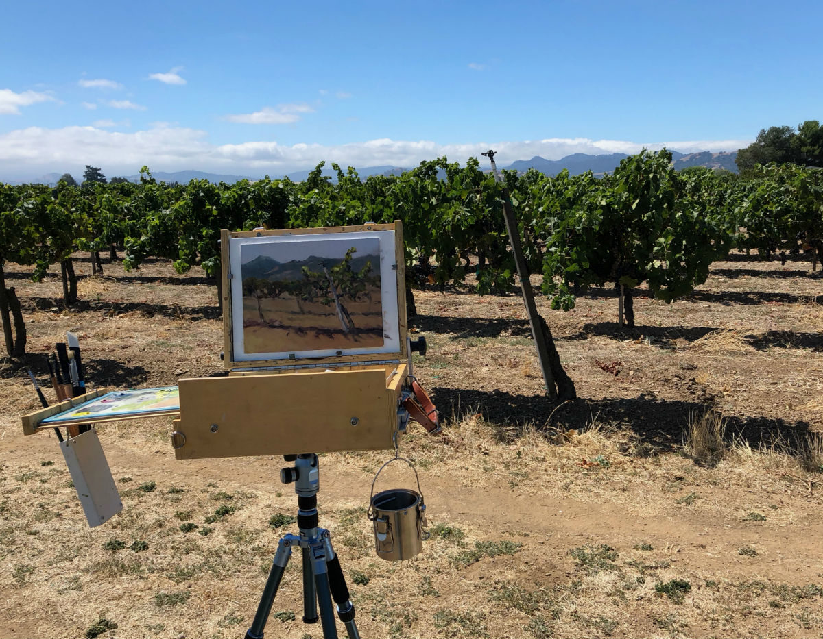 Painting in the vineyard