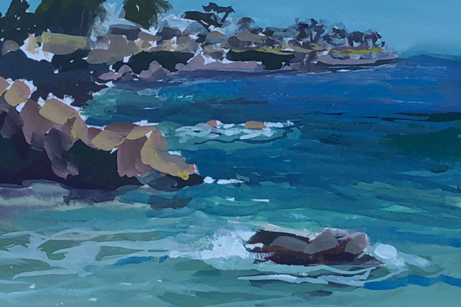 Lovers-Point-West-Gouache